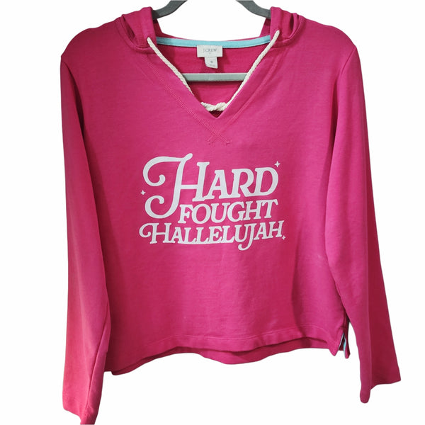 Hard Fought Hallelujah Upcycled Crop Hoodie, Women's S