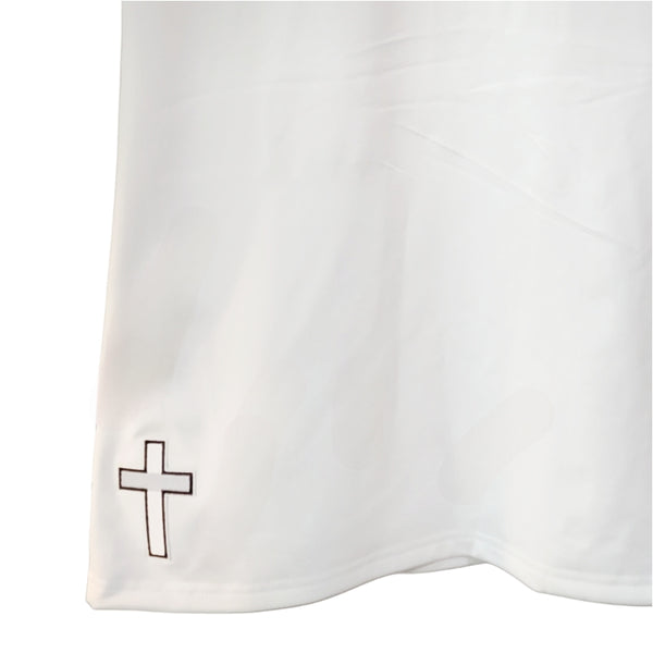 Psalm 91:4 Wings & Cross Back Print White T-Shirt, Men's