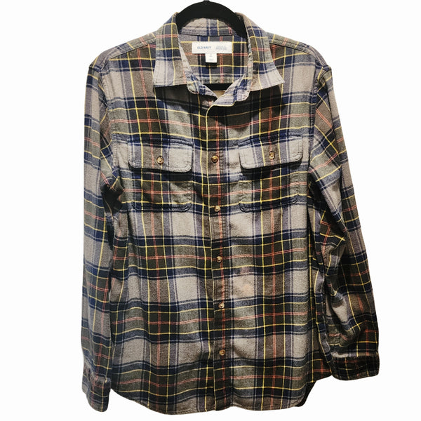 Love Like Jesus Custom Upcycled Plaid Flannel Shirt, Women's M
