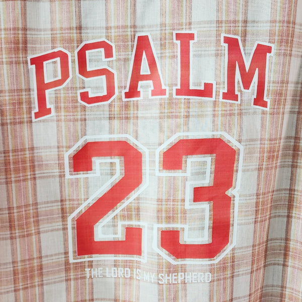 Psalm 23 The Lord Is My Shepard Plaid Western Pearl Snap Button Shirt, Unisex XL