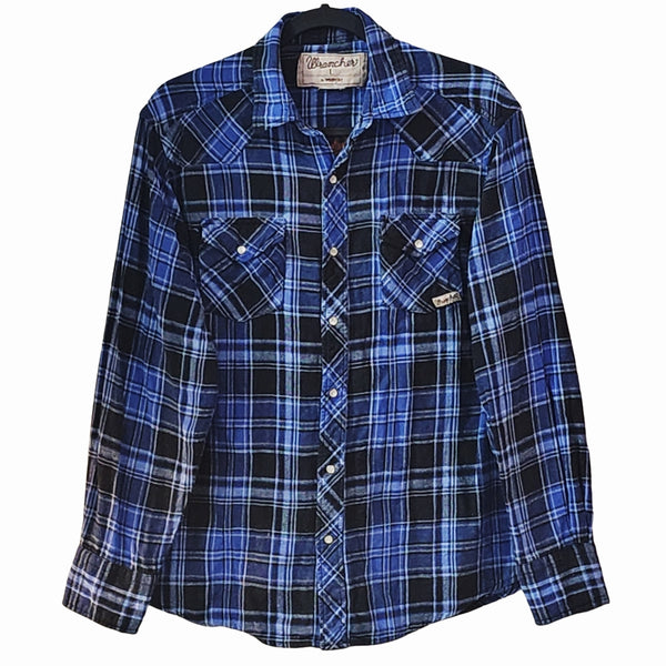 Love Like Jesus Custom Upcycled Plaid Flannel Shirt, Women's L