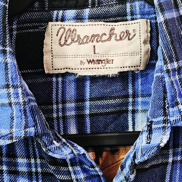 Love Like Jesus Custom Upcycled Plaid Flannel Shirt, Women's L