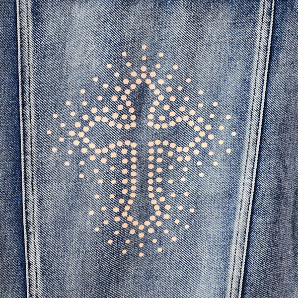 Christian Cross Custom Upcycled Knit Balloon Sleeve Jean Jacket, Women's S
