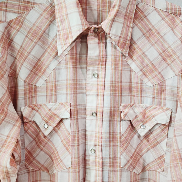 Psalm 23 The Lord Is My Shepard Plaid Western Pearl Snap Button Shirt, Unisex XL