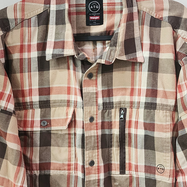 Follow The Word Not The Herd Plaid Shirt with Elbow Patches, Men's XXL