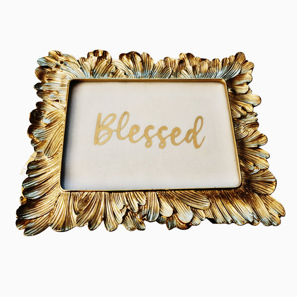 Blessed Gold Leaf Effect Jewelry Tray / Display Frame