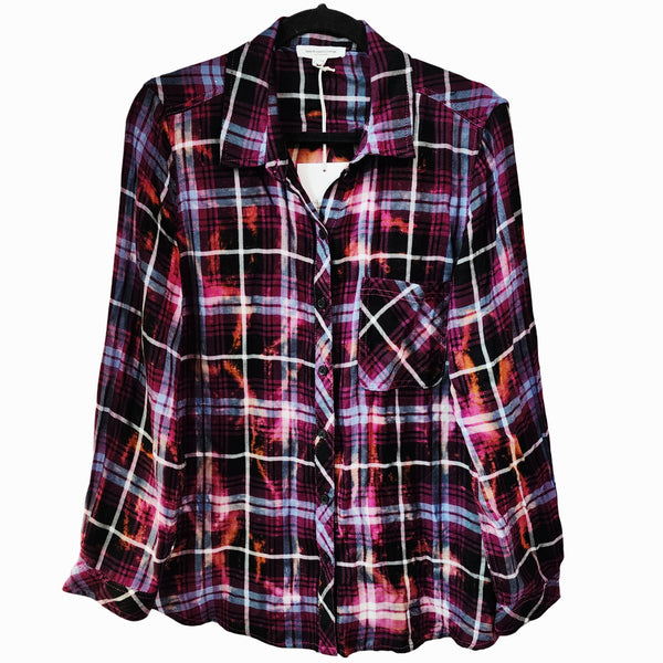 Jesus The Living Word Custom Upcycled Plaid Shirt, Women's XL