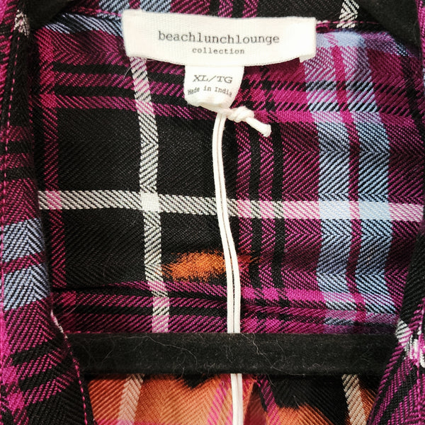 Jesus The Living Word Custom Upcycled Plaid Shirt, Women's XL