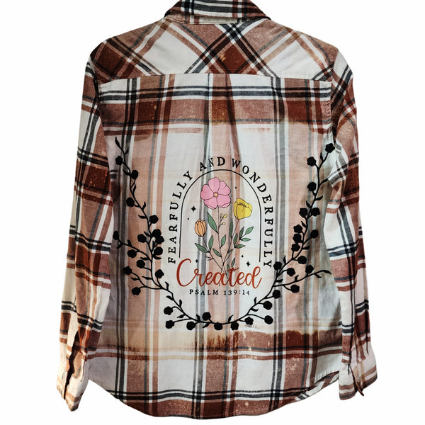 Fearfully And Wonderfully Created Custom Upcycled Plaid Shirt, Women's L