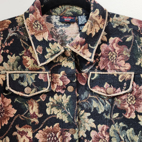 Let Your Light Shine with this Unique Christian Cross Embellished Brocade Jacket, Women's PM