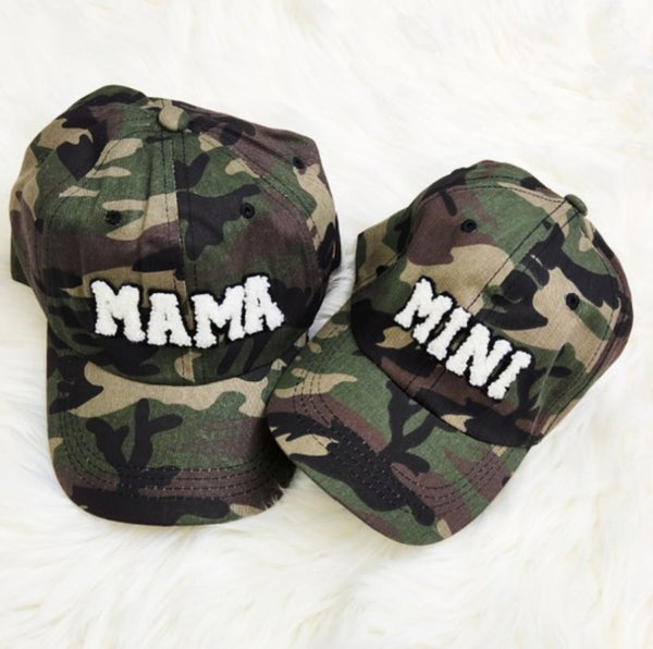 Chenille Mama Patch Camo Adjustable Cap