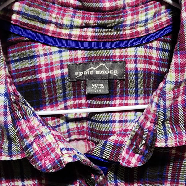 Love Like Jesus Custom Upcycled Plaid Shirt, Women's S
