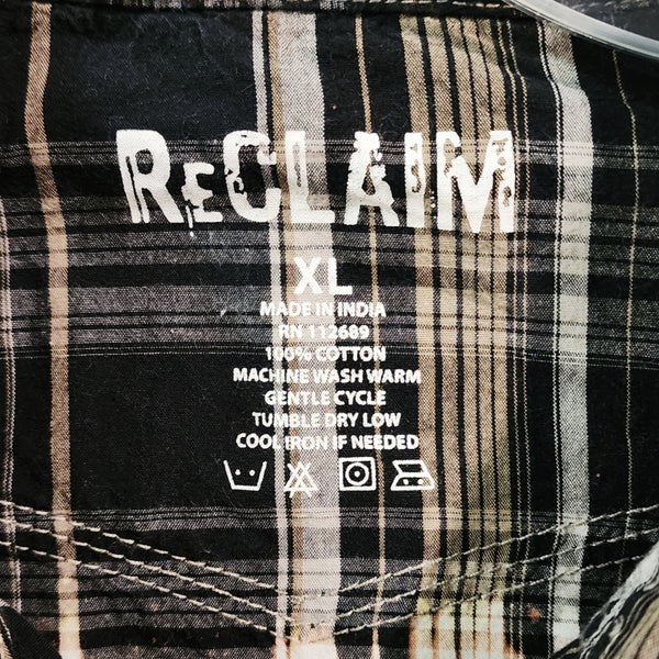 But God Custom Upcycled Plaid Flannel Shirt, Men's XL / Women's 2X