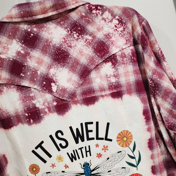 It Is Well With My Soul Plaid Shirt, Women's 2X