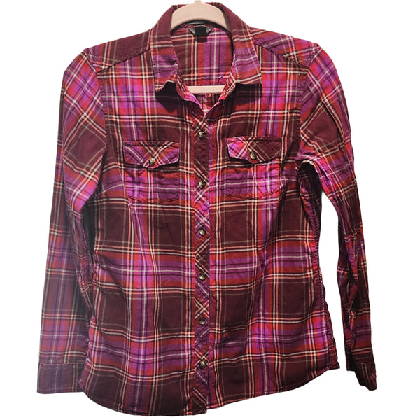 But God Custom Upcycled Plaid Shirt, Women's S