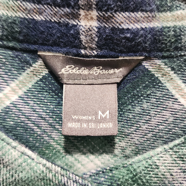 Be Still And Know Custom Upcycled Plaid Flannel Shirt, Women's M