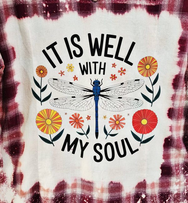 It Is Well With My Soul Plaid Shirt, Women's 2X