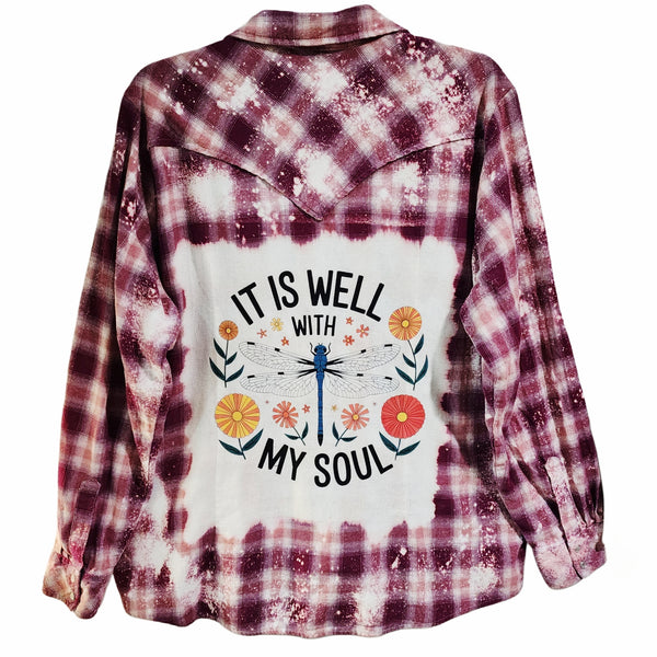 It Is Well With My Soul Plaid Shirt, Women's 2X