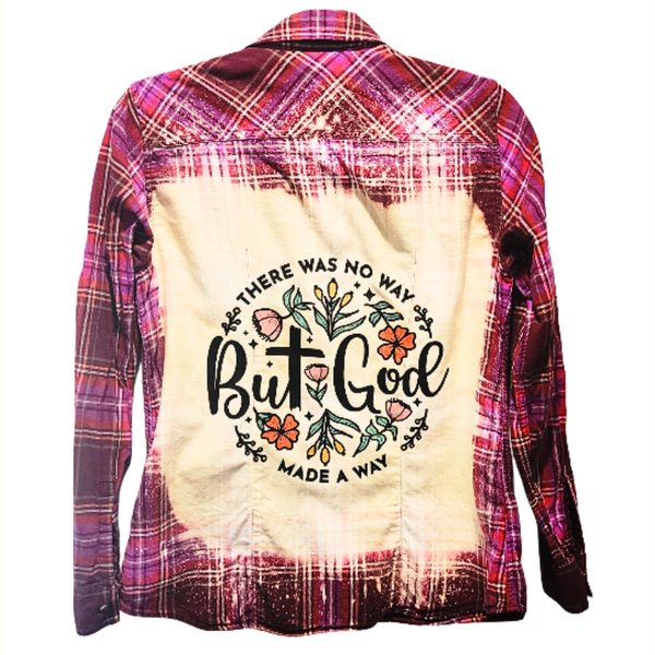 But God Custom Upcycled Plaid Shirt, Women's S