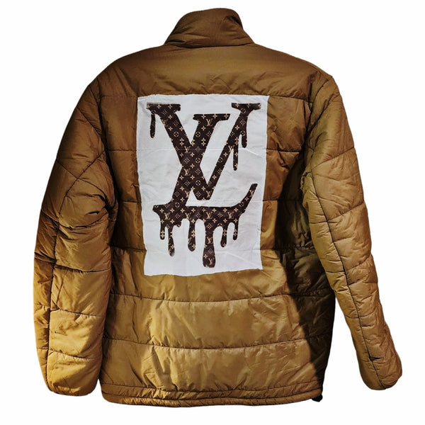 Vintage Dutch Army Reversible Upcycled Quilted Insulated Jacket, L/XL