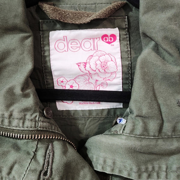 Safari Style Utility Jacket Upcycled With GG Inspired Back Design, M