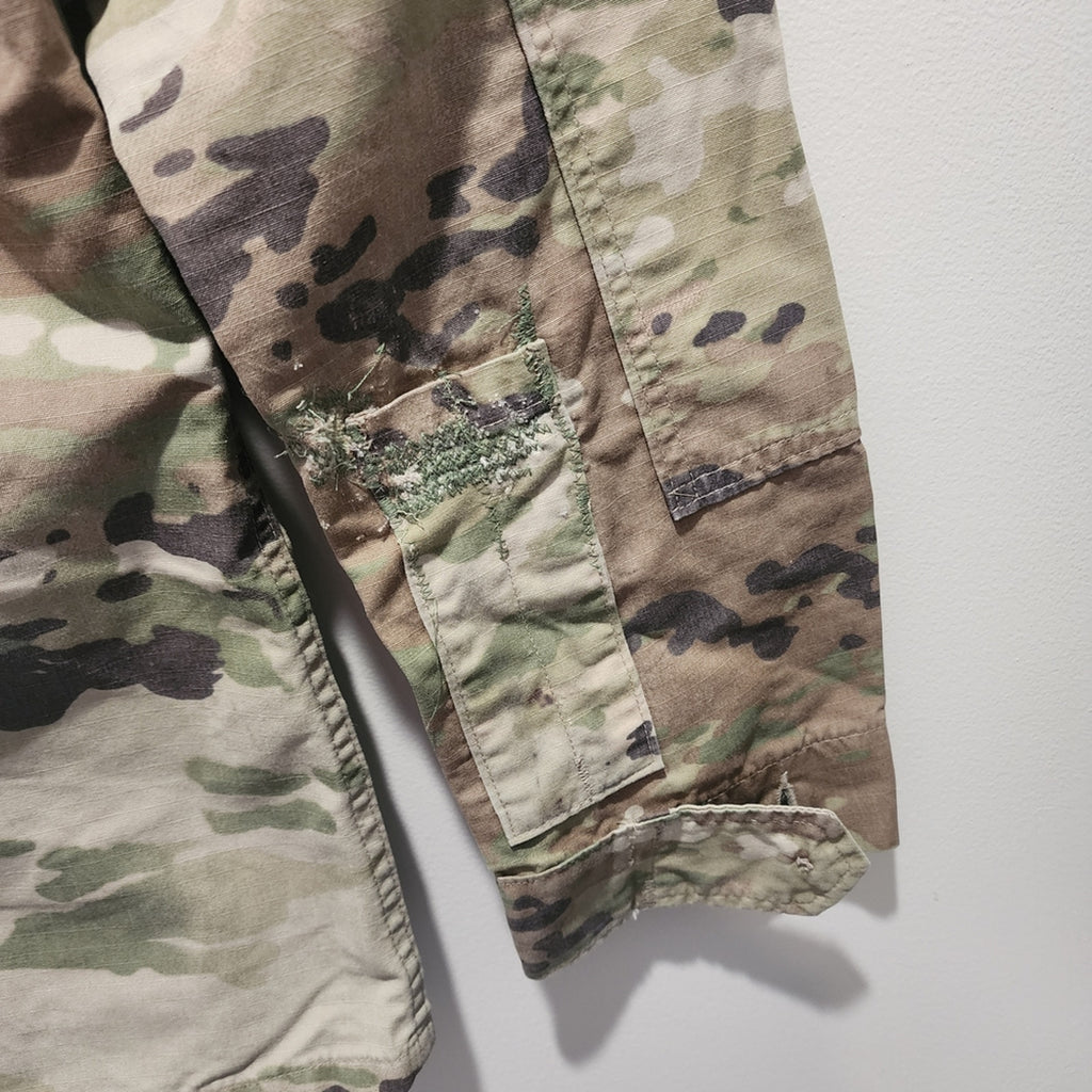 Upcycled Military Camouflage Field Jacket with Snake & Bee Details, M ...