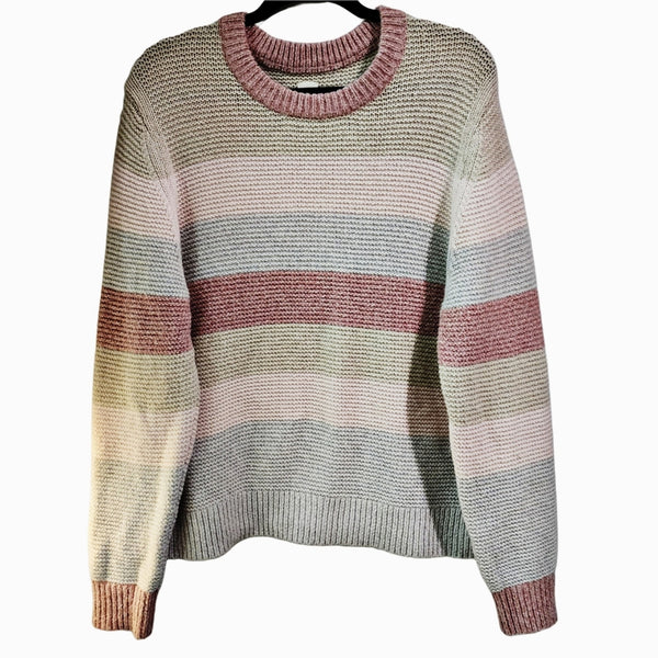 NWOT Rebecca Taylor La Vie Soft Wool Alpaca Blend Knit Pastel Striped Sweater XL