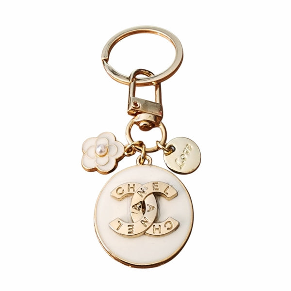 Elegant Handcrafted Upcycled CC White and Gold Key Holder