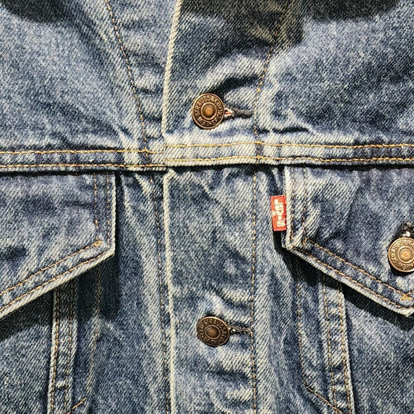 Kansas City Chiefs Football Custom Upcycled Jean Jacket, Size L