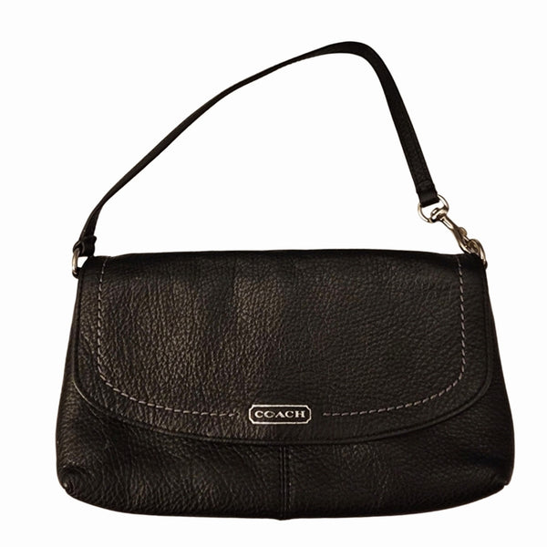 Coach Black Leather Chain Shoulder Bag