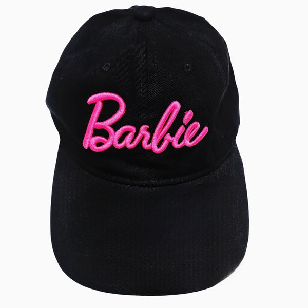 Barbie Black With Hot Pink Embroidered Adjustable Canvas Cap