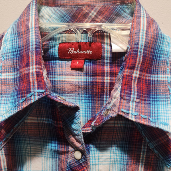 It Is Well With My Soul Custom Christian Upcycled Western Plaid Shirt, Women's S