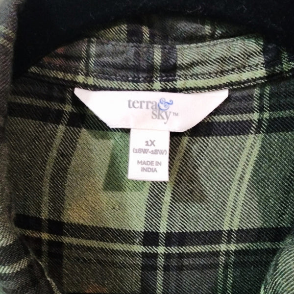 Jeremiah 29:11 Custom Christian Upcycled Green Plaid Lightweight Flannel Shirt