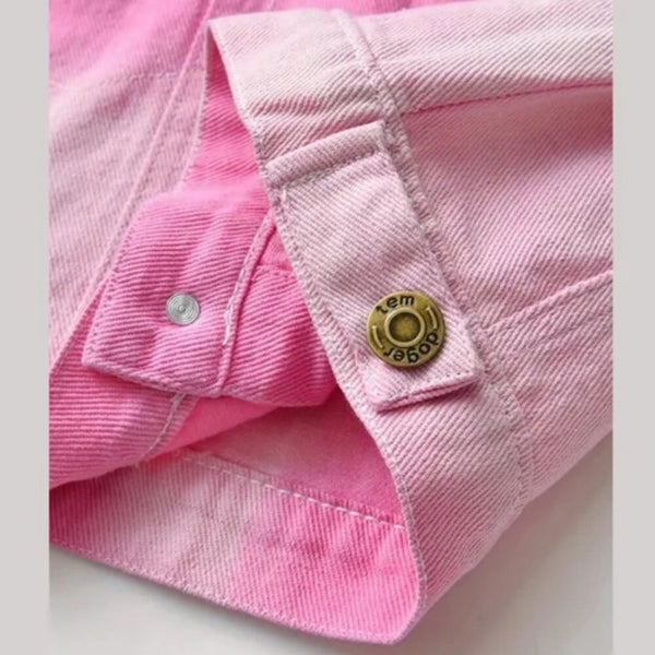 I Am A Child Of God Custom Upcycled Pink Gradient Jacket, Girl's 10-11Y