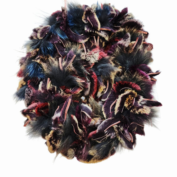 Elegant Feather & Leather Scarf - Purple, Gray, Brown, Blue, Black - 50