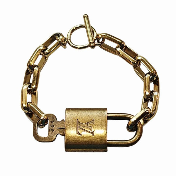 Louis Vuitton Authentic Lock with Key Repurposed into a Toggle Clasp Bracelet