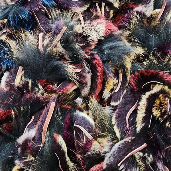 Elegant Feather & Leather Scarf - Purple, Gray, Brown, Blue, Black - 50