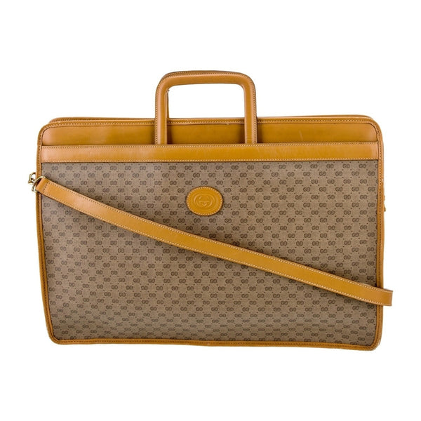 Gucci Vintage Micro GG Monogram Briefcase With Retractable Handles & Strap