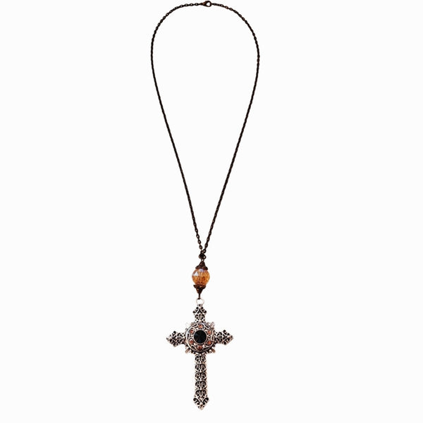 Interchangeable Snap Charm Cross Pendant Necklace