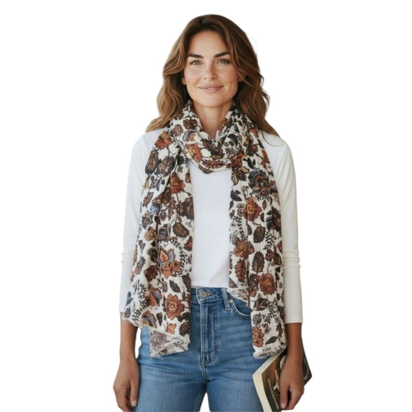 Autumn Floral Oblong Scarf