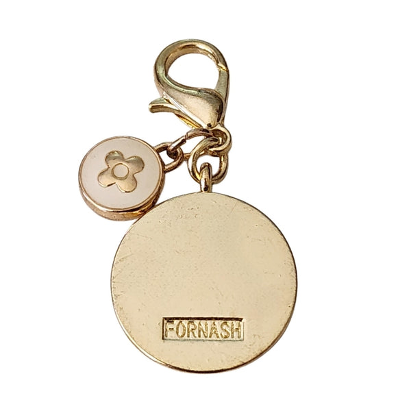 LV Charm From Bag Charm Repurposed Into Turquoise & Gold Bag Charm