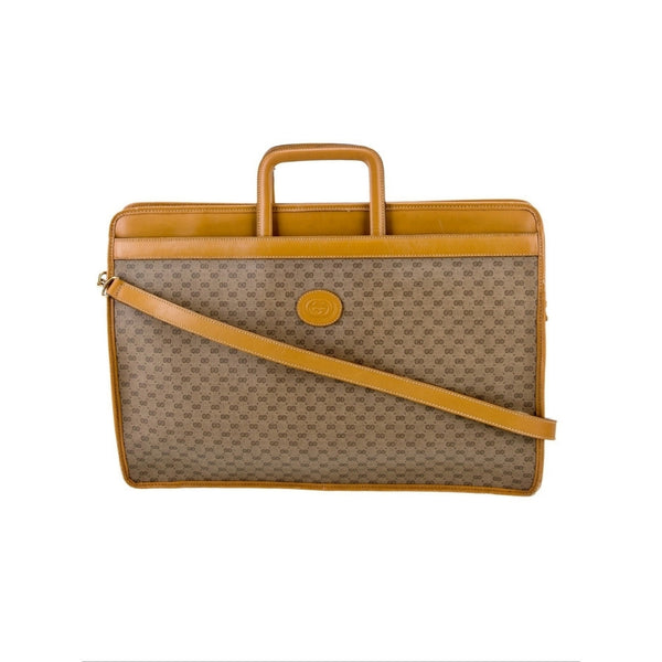 Gucci Vintage Micro GG Monogram Briefcase With Retractable Handles & Strap
