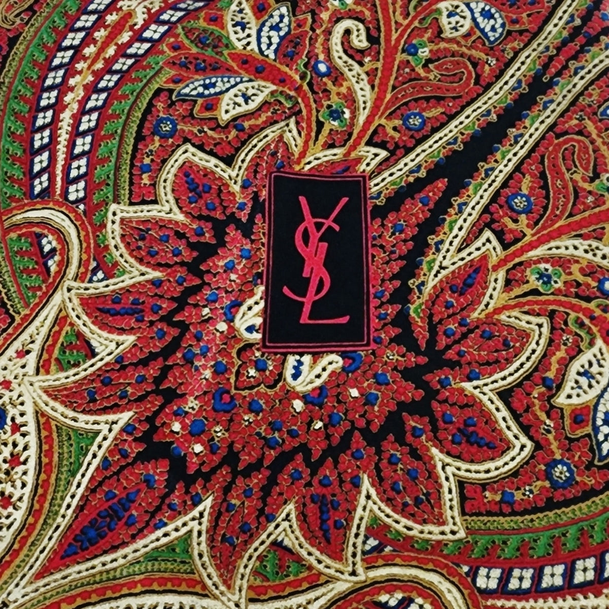 Yves Saint Laurent YSL Oversized Paisley Square Scarf – Upcycled ...
