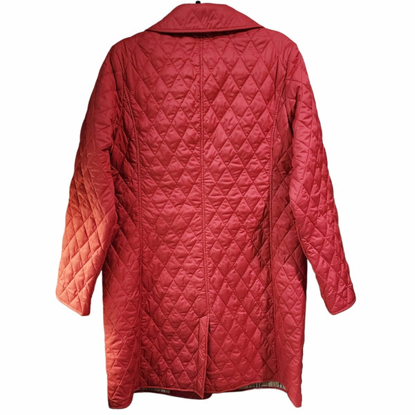 L.L. Bean Diamond Quilted Insulated Women's Riding Coat In Coral, L
