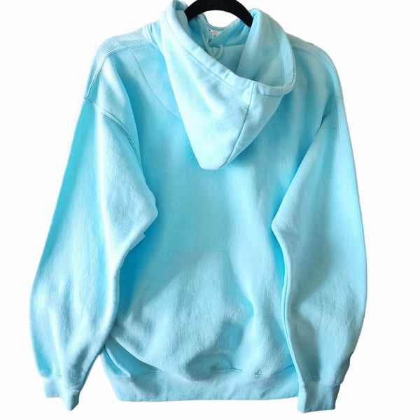 Cats Are My Favorite People Custom Teal Blue Hoodie With Pockets, Size M