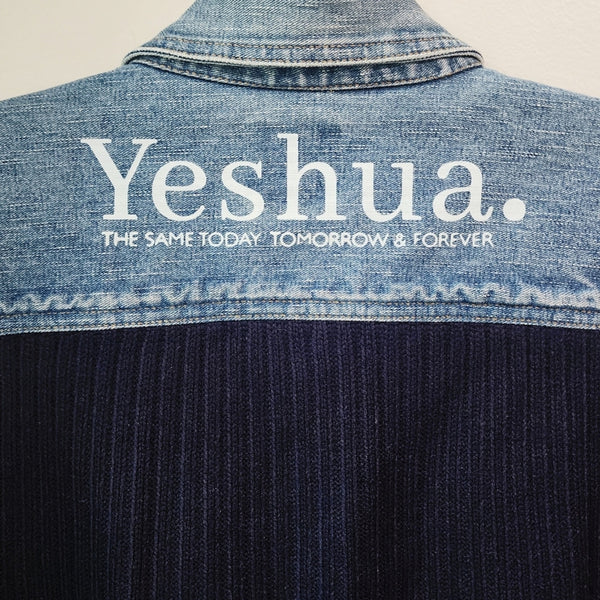Yeshua Custom Upcycled Jean Sweater Jean Jacket, Women's XL