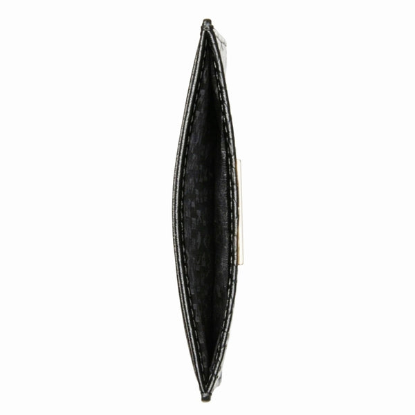 Kate Spade Pen Place Embossed Leaather Card Holder In Black