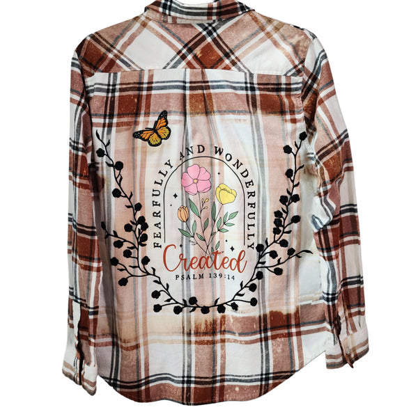 Fearfully And Wonderfully Created Custom Upcycled Plaid Shirt, Women's L