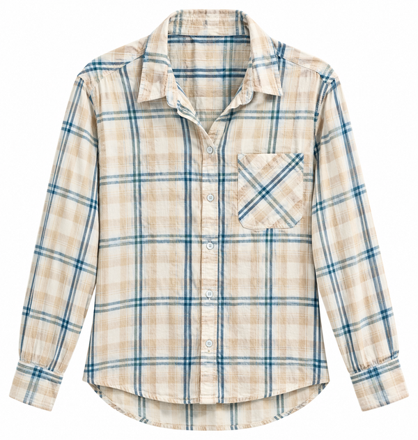Walk By Faith Custom Upcycled Christian Plaid Shirt, L