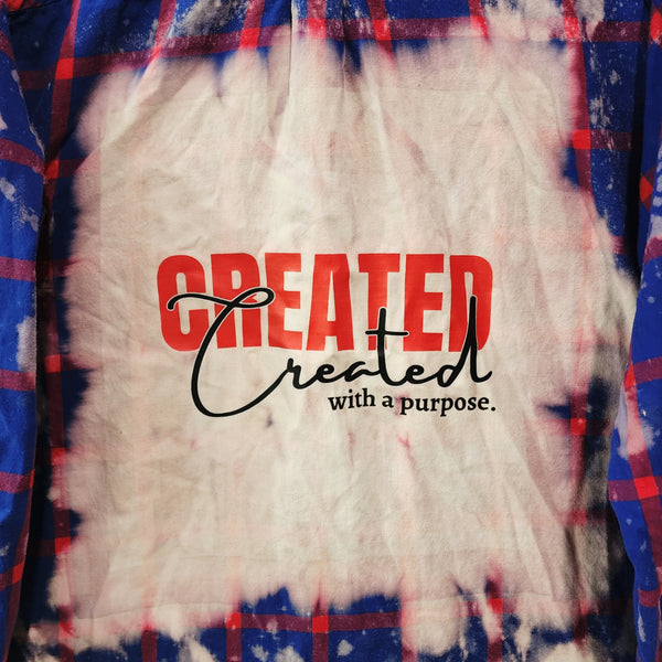 Created With A Purpose Custom Christian Upcycled Plaid JCrew Shirt, Women's L